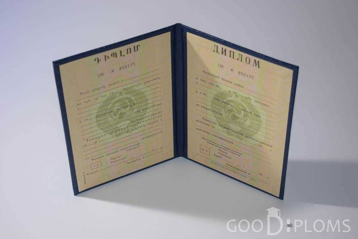 Диплом Вуза СССР Армения  период выдачи 1975-1996 -  Оренбург